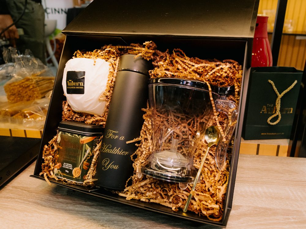 A branded Auburn gift box