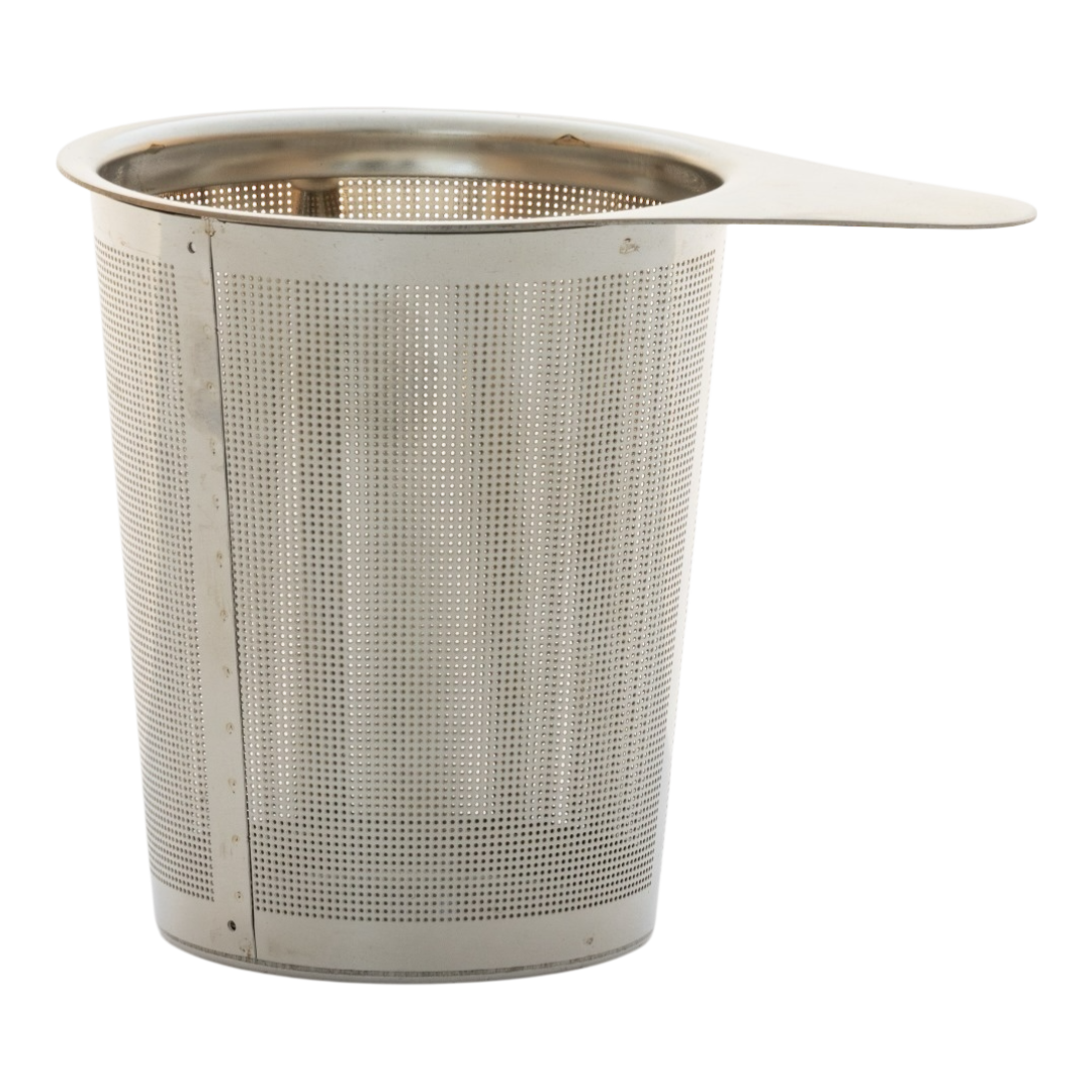 Two-piece stainless steel mesh strainer